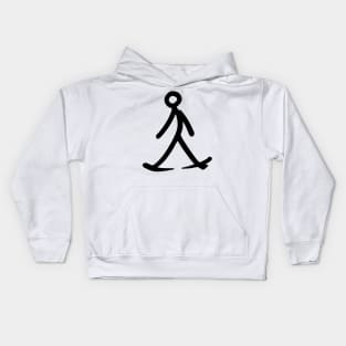 Stick figure man in black ink Kids Hoodie